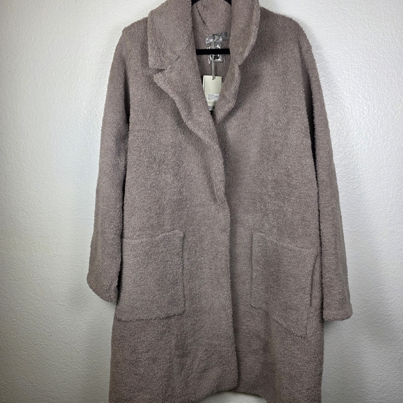Barefoot Dreams Jackets & Blazers - Barefoot Dreams‎ CozyChic Coatigan with Patch Pockets Women's Size 2X Beach Rock